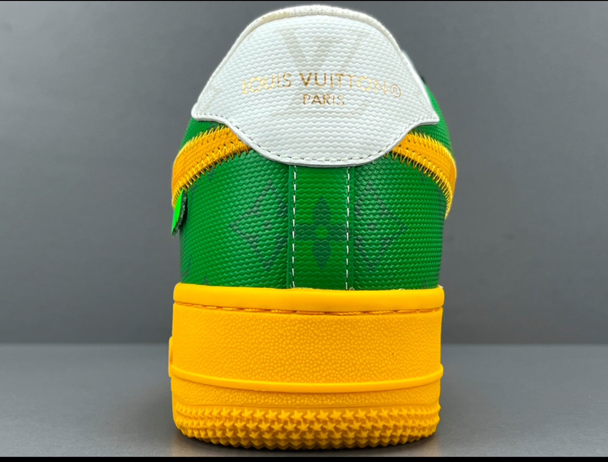 Louis Vuitton x Air Force 1 by Virgil green and yellow
