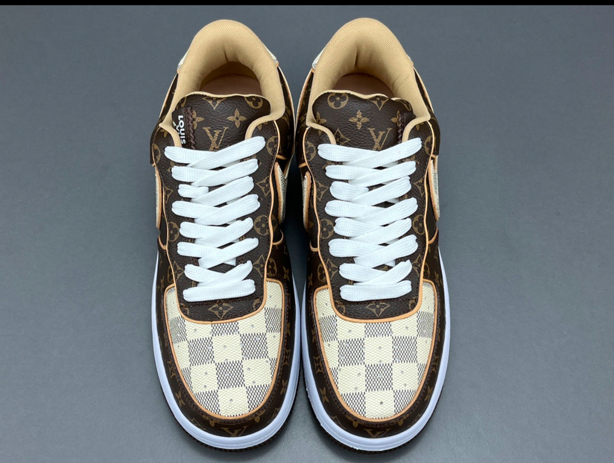 Louis Vuitton Nike Air Force 1 Low Monogram Brown Damier Azur