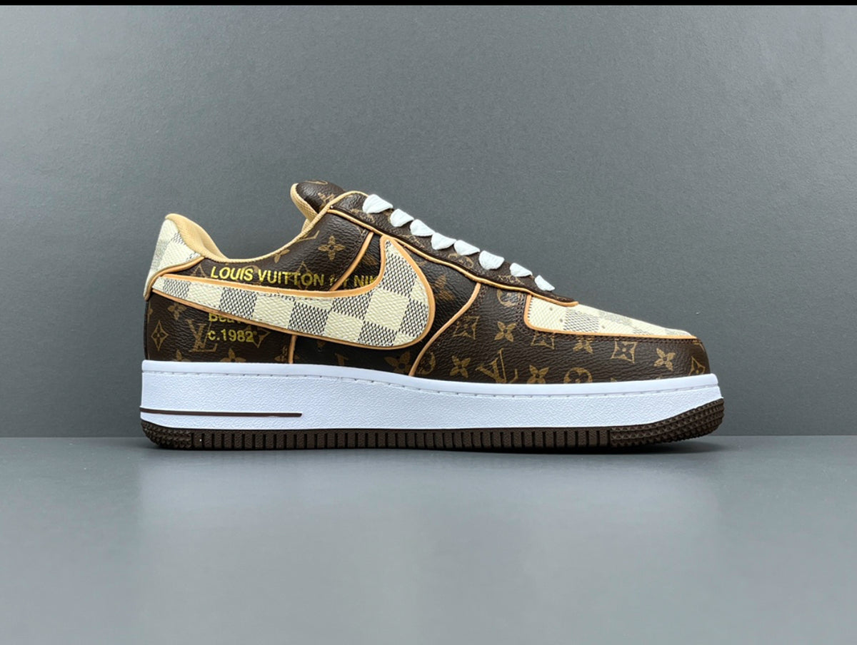 Louis Vuitton Nike Air Force 1 Low Monogram Brown Damier Azur