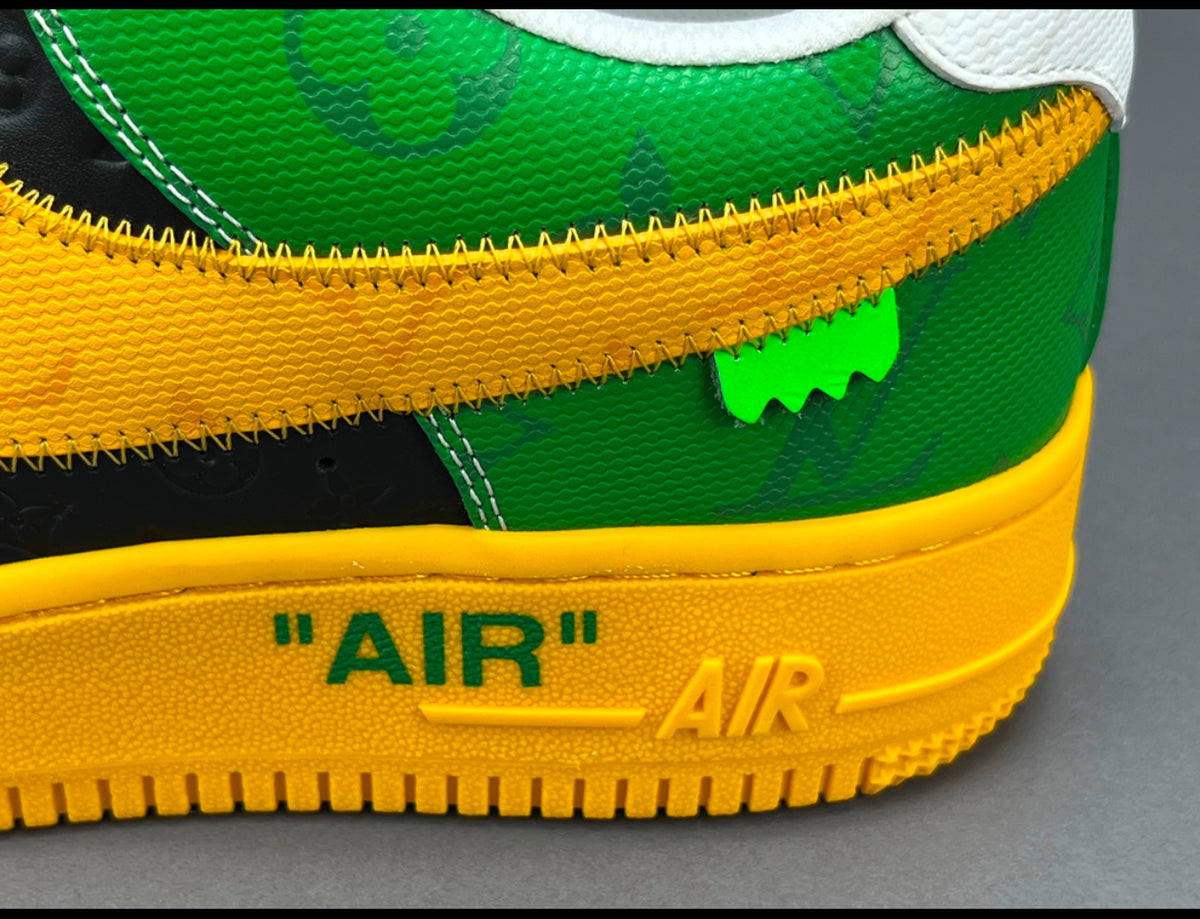 Louis Vuitton x Air Force 1 by Virgil green and yellow