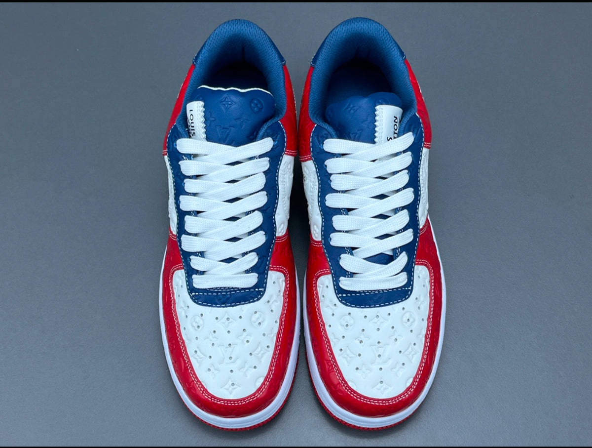 Louis Vuitton x Nike Air Force 1 Red Blue White