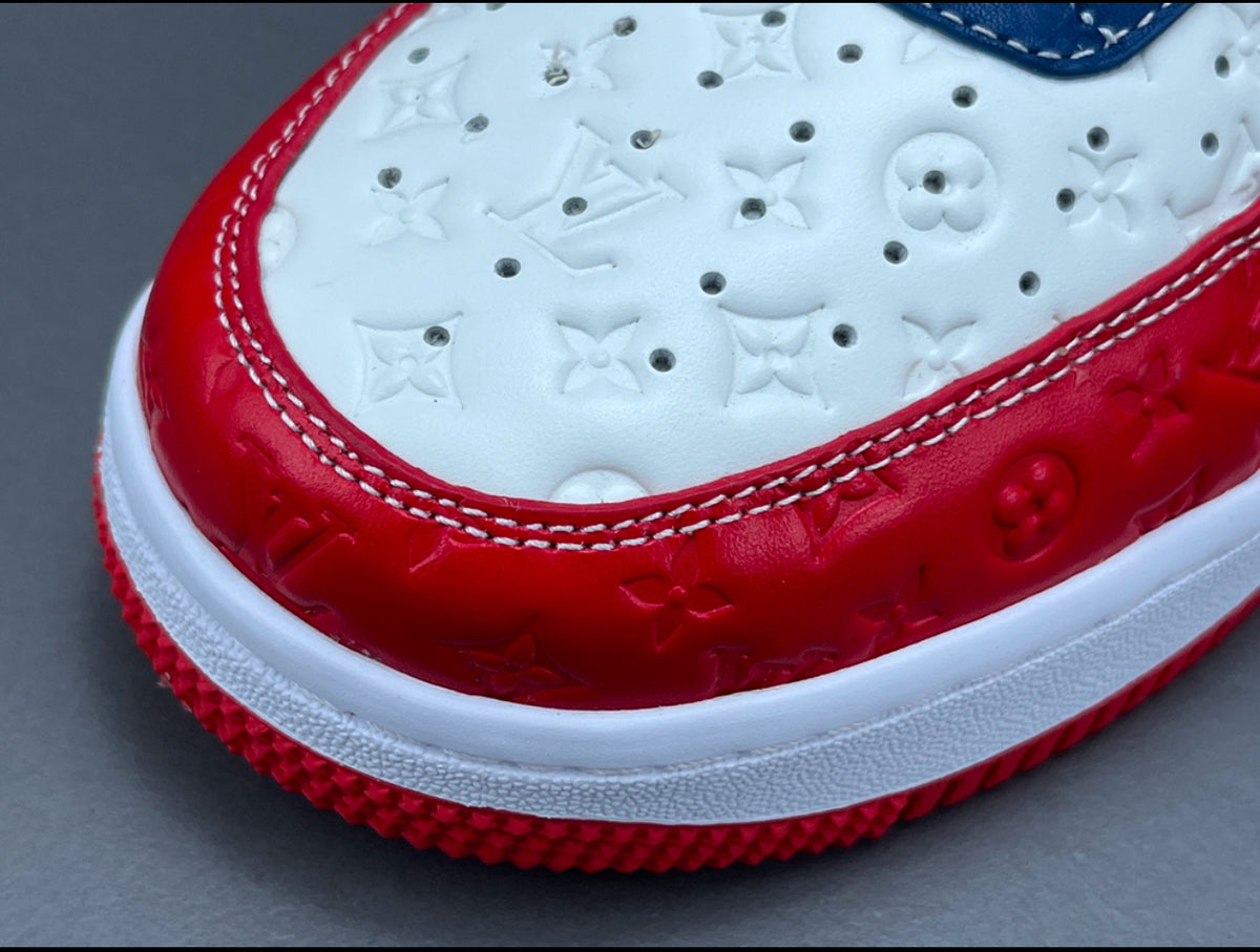 Louis Vuitton x Nike Air Force 1 Red Blue White