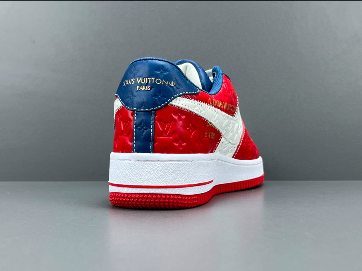 Louis Vuitton x Nike Air Force 1 Red Blue White