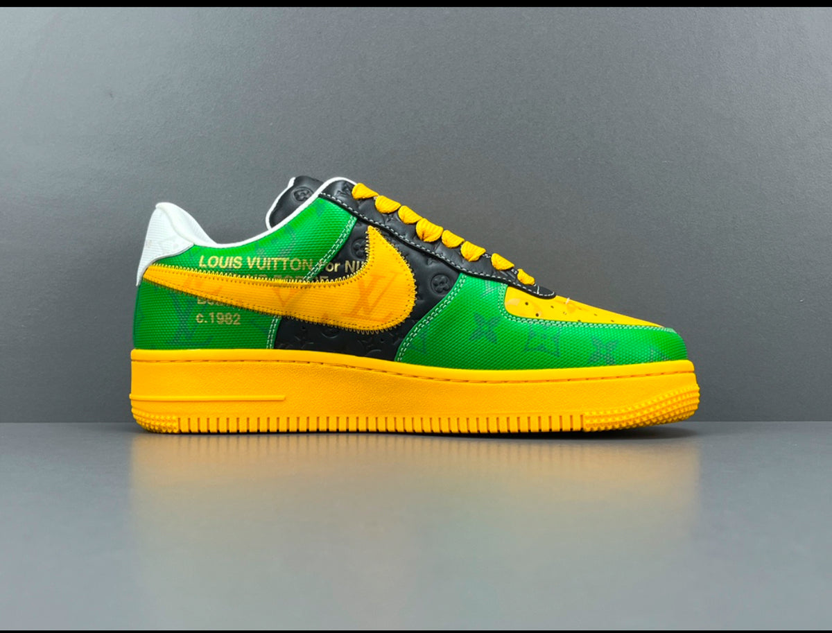Louis Vuitton x Air Force 1 by Virgil green and yellow