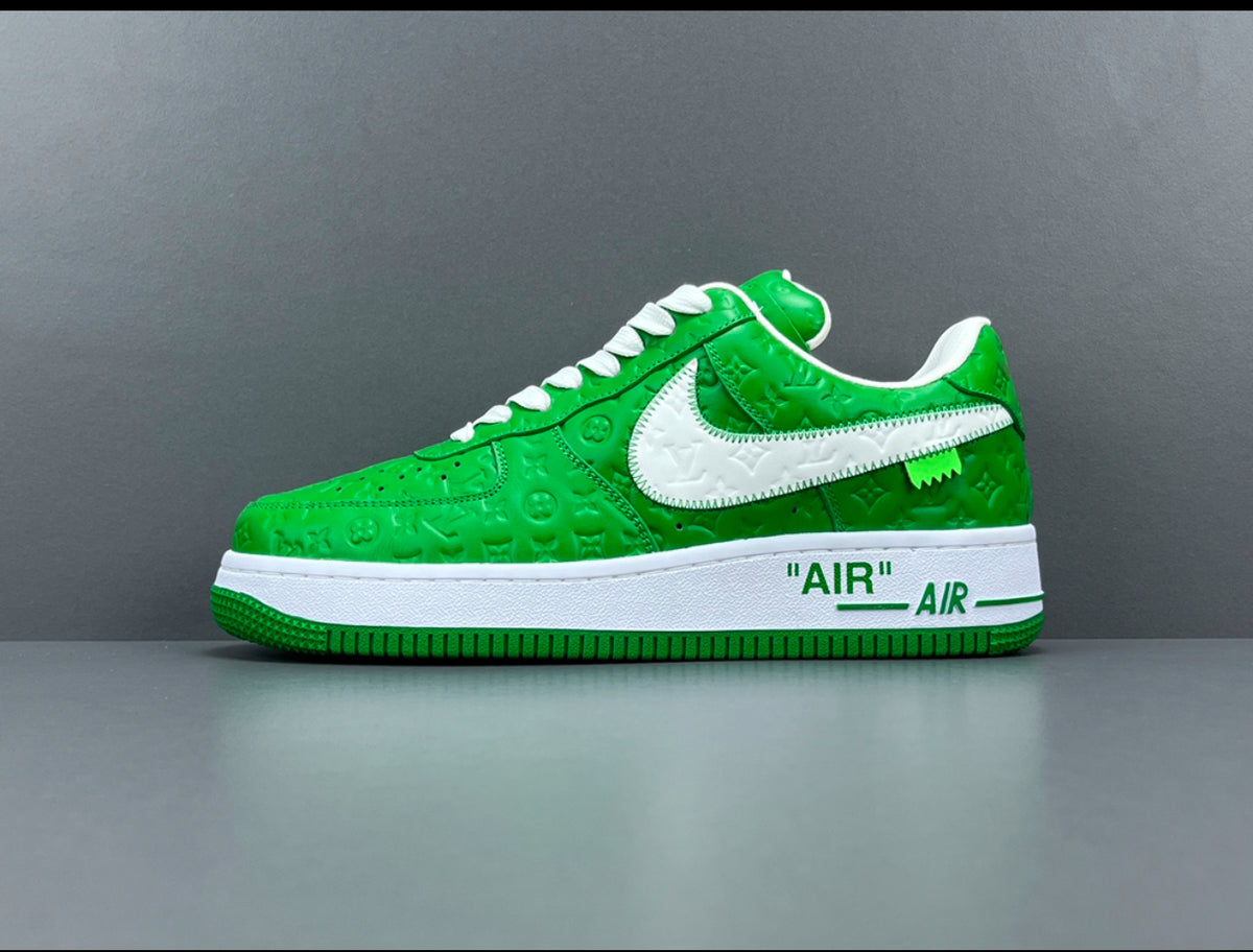 Louis Vuitton Nike Air Force 1 Green and white