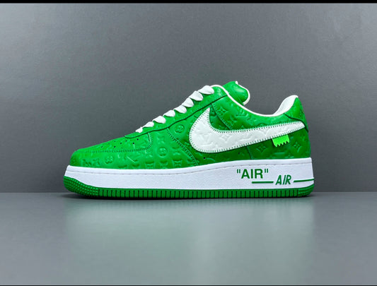 Louis Vuitton Nike Air Force 1 Green and white
