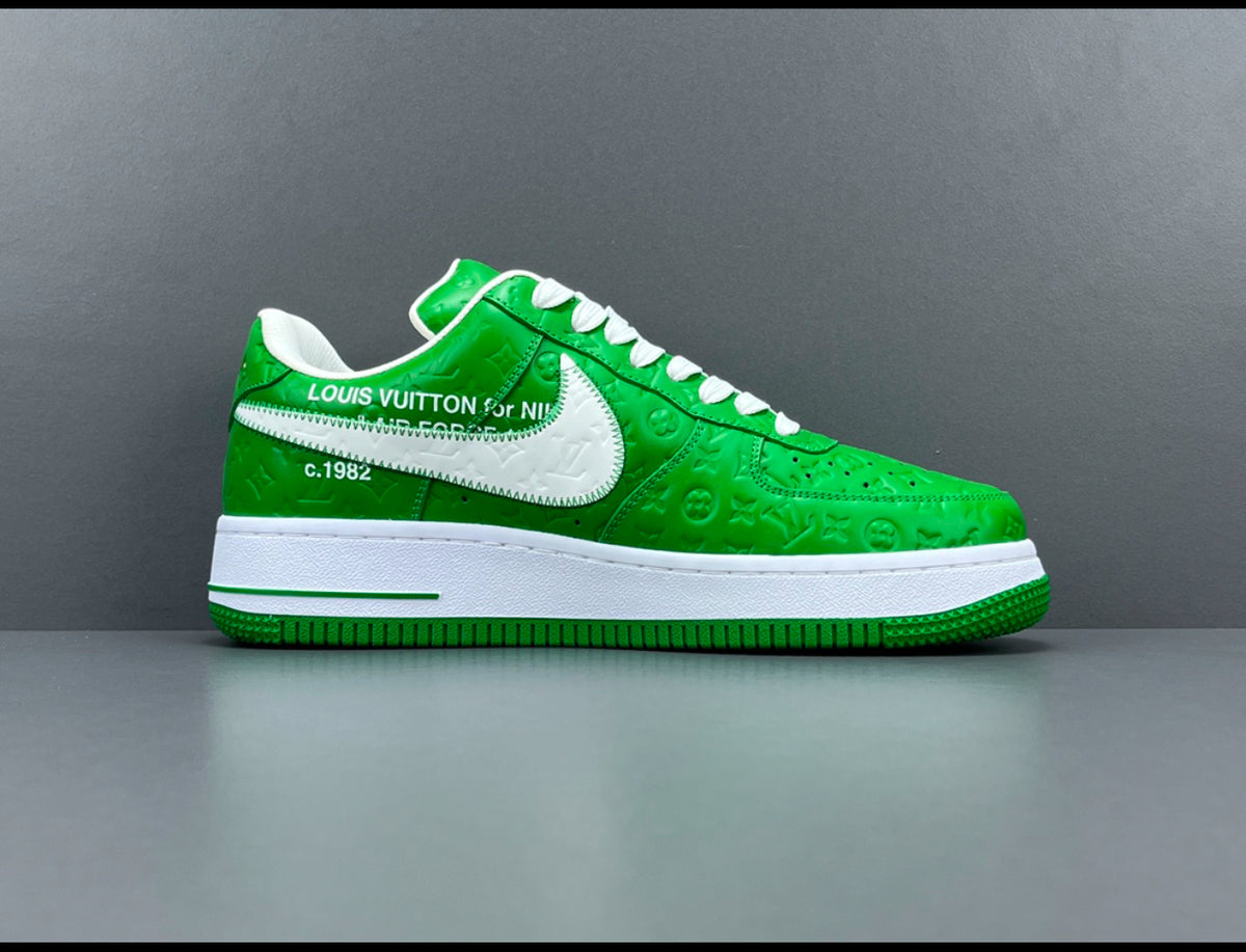 Louis Vuitton Nike Air Force 1 Green and white