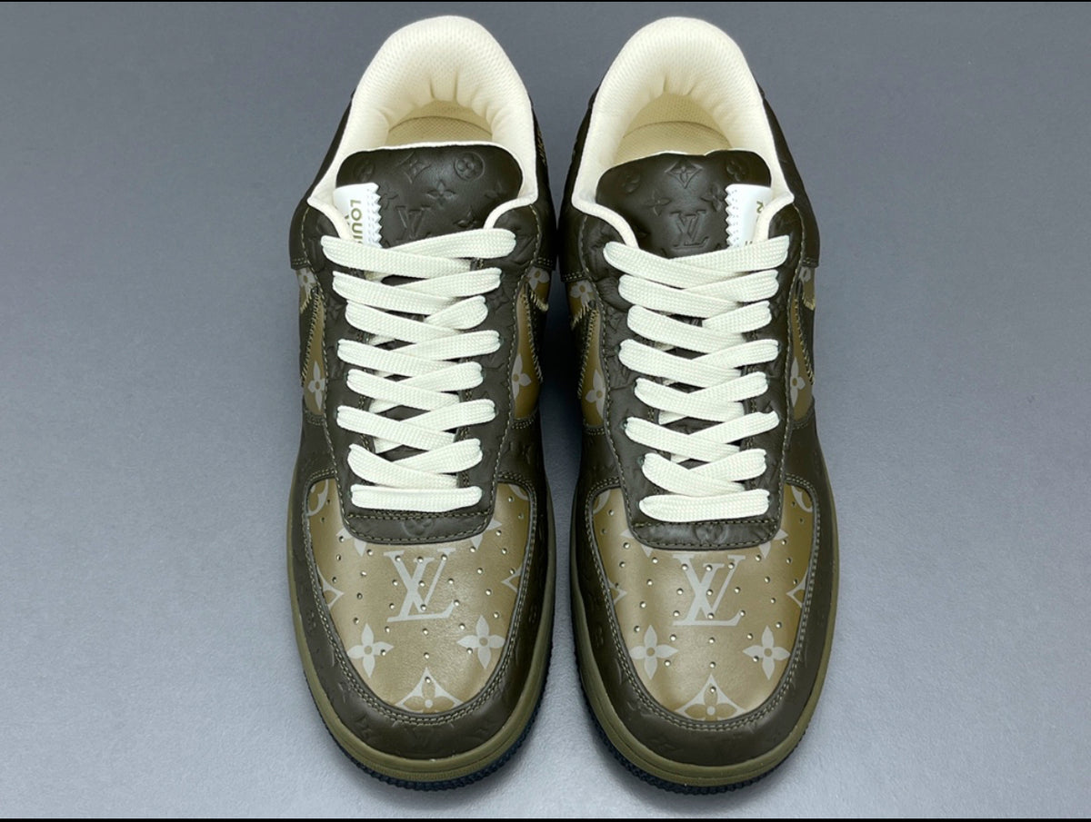 Louis Vuitton x Nike Air Force 1 olive green