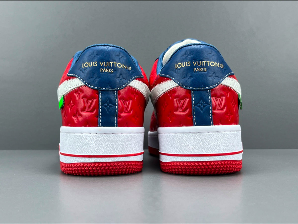 Louis Vuitton x Nike Air Force 1 Red Blue White