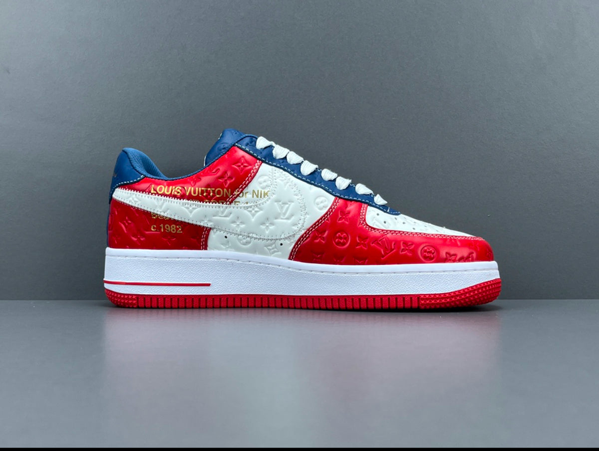 Louis Vuitton x Nike Air Force 1 Red Blue White