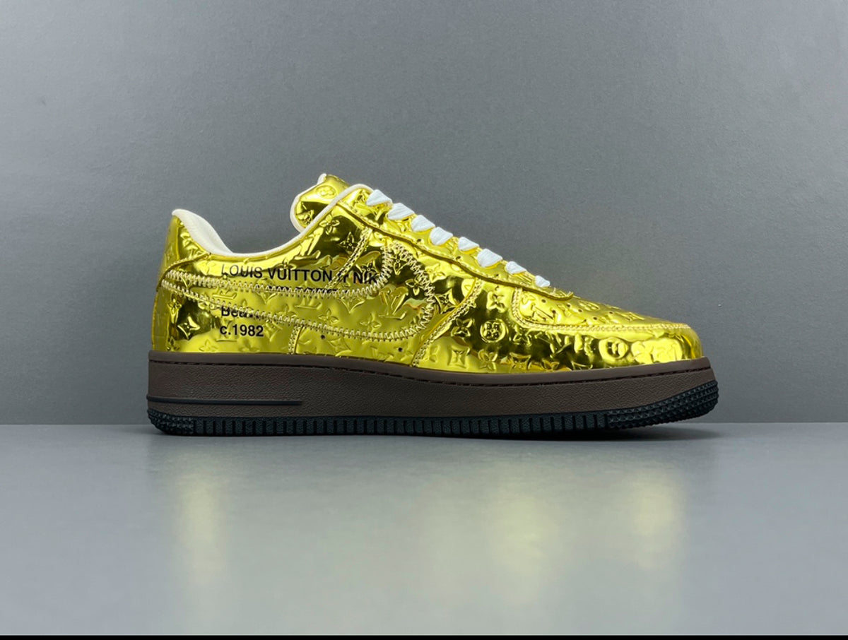 Louis Vuitton x Air Force 1 Low 'Metallic Gold'