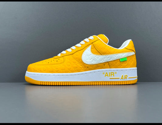 Louis Vuitton and Nike Air Force 1 yellow