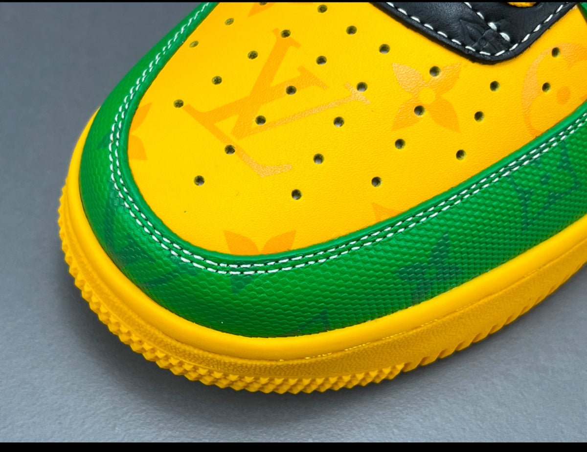 Louis Vuitton x Air Force 1 by Virgil green and yellow