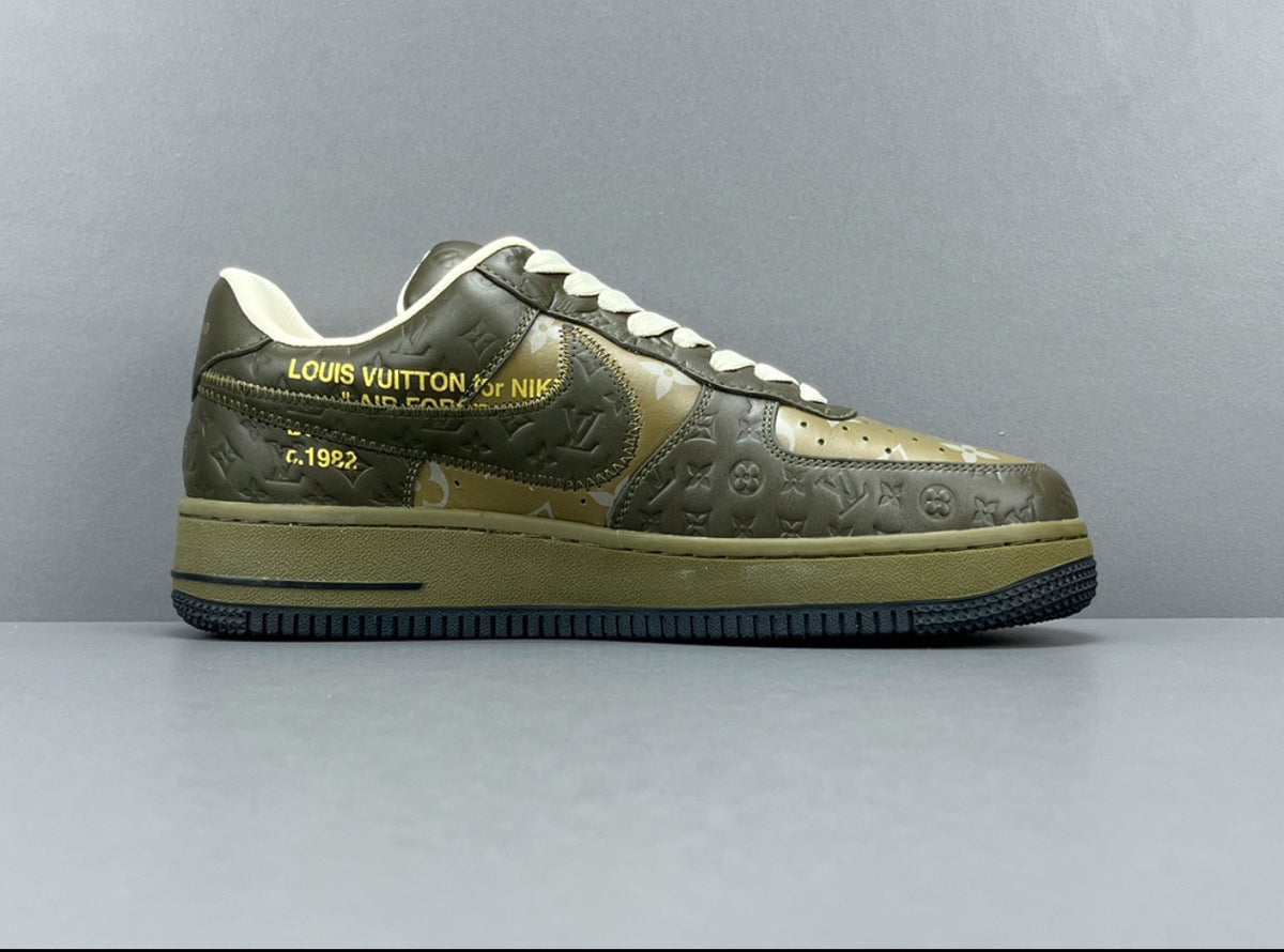 Louis Vuitton x Nike Air Force 1 olive green