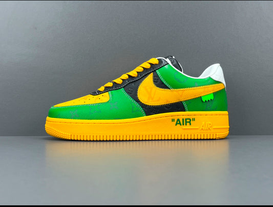 Louis Vuitton x Air Force 1 by Virgil green and yellow