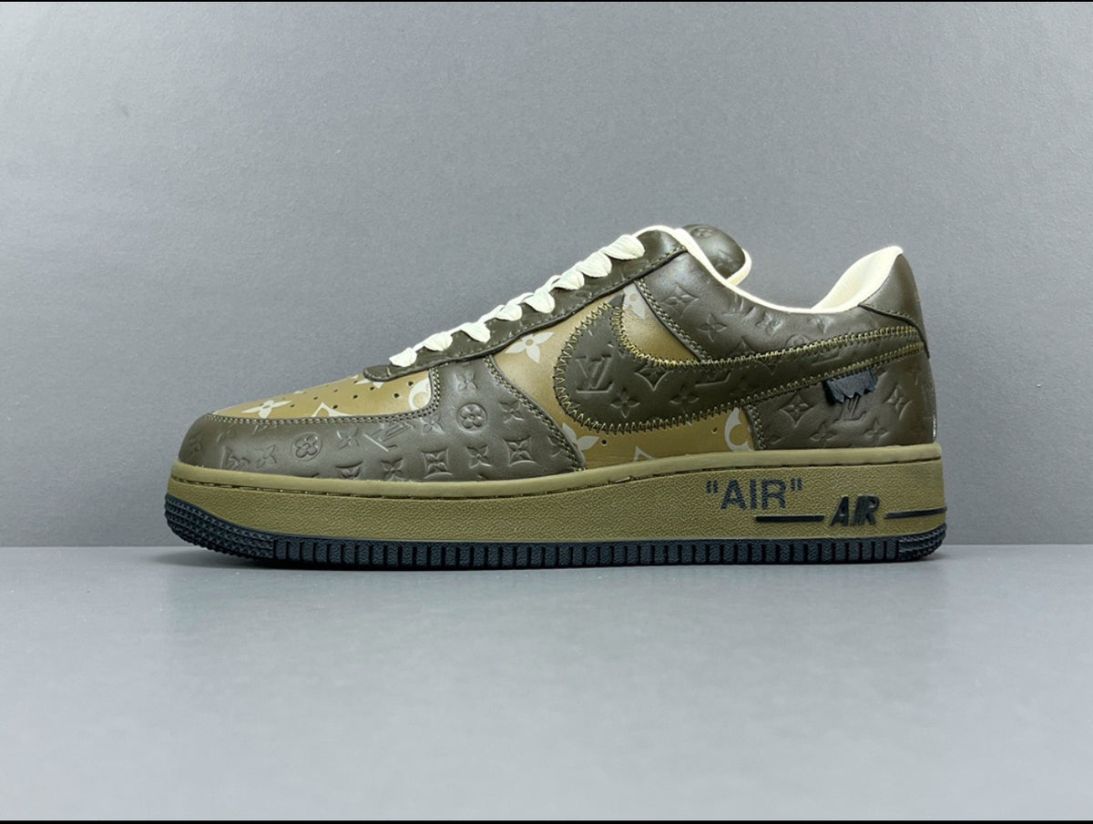 Louis Vuitton x Nike Air Force 1 olive green