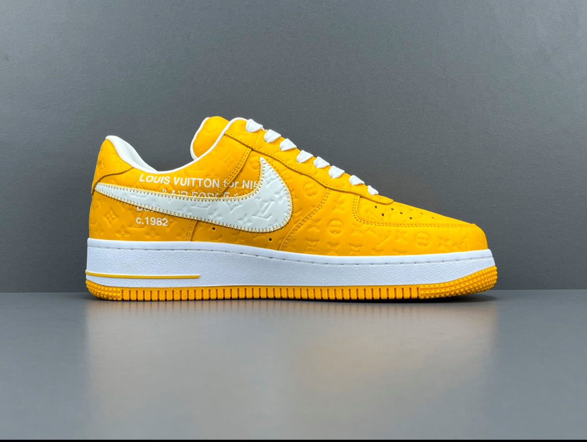 Louis Vuitton and Nike Air Force 1 yellow
