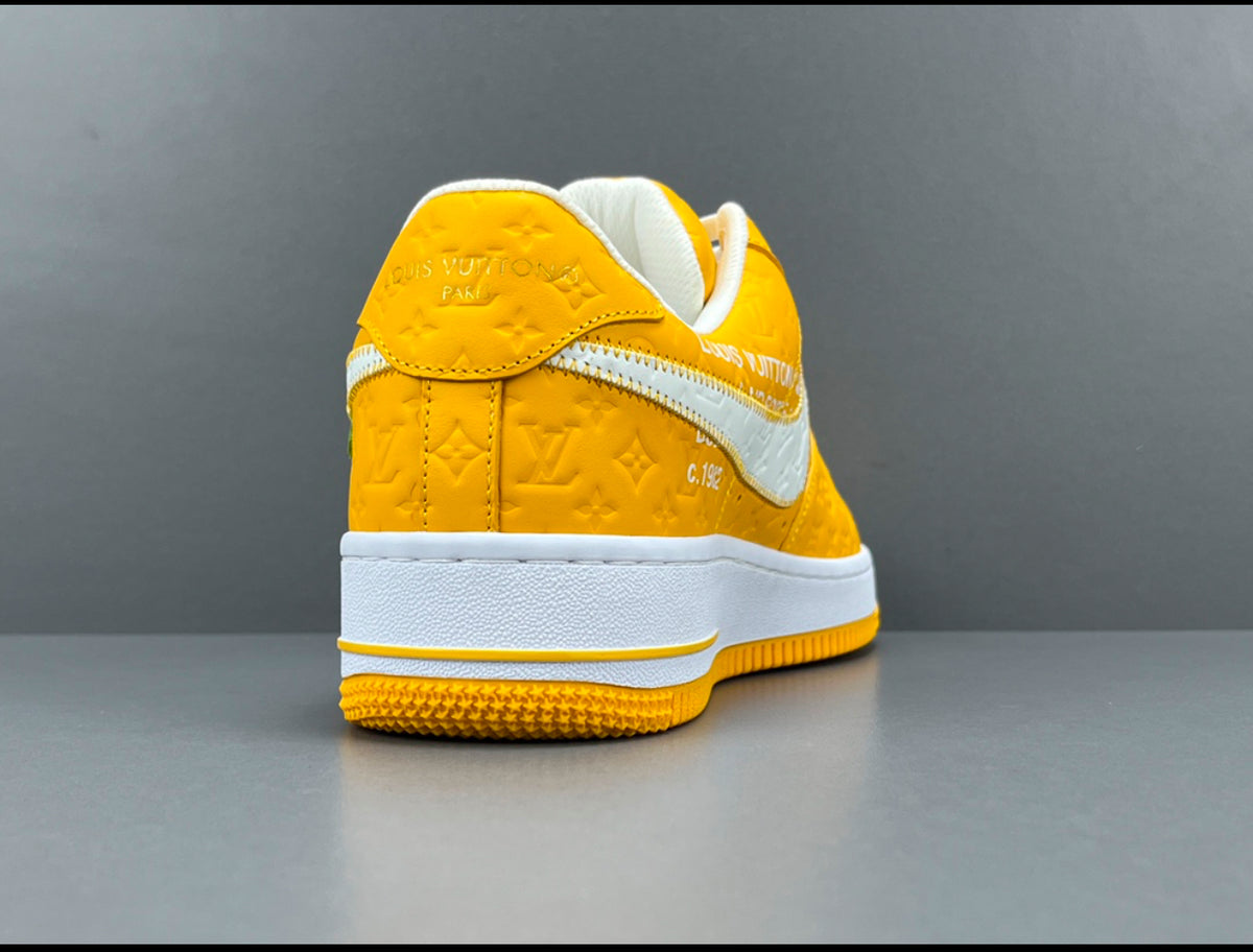 Louis Vuitton and Nike Air Force 1 yellow
